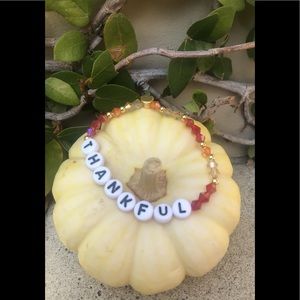 Crystal bead word bracelet